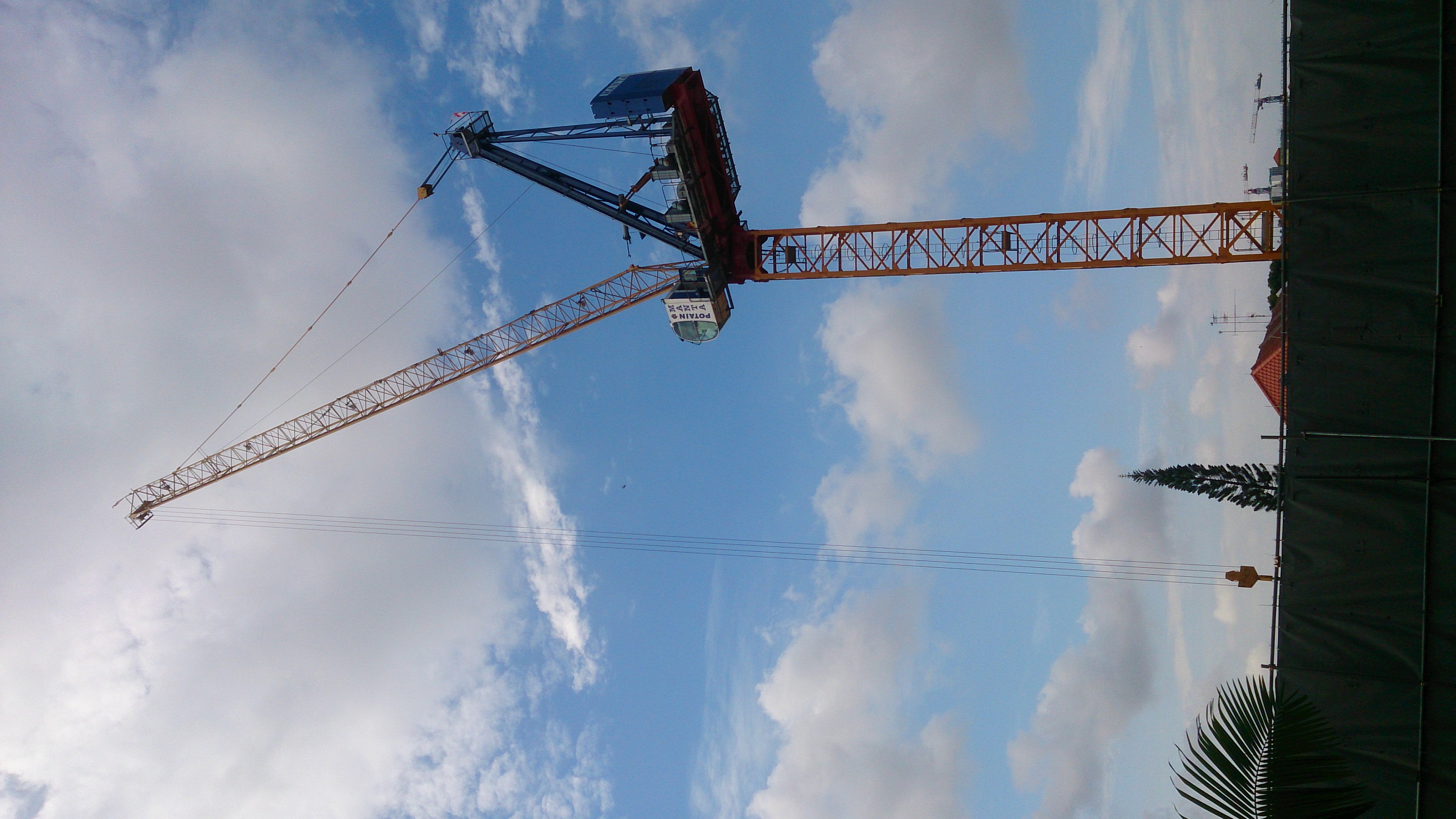 Crane operating on a construction site