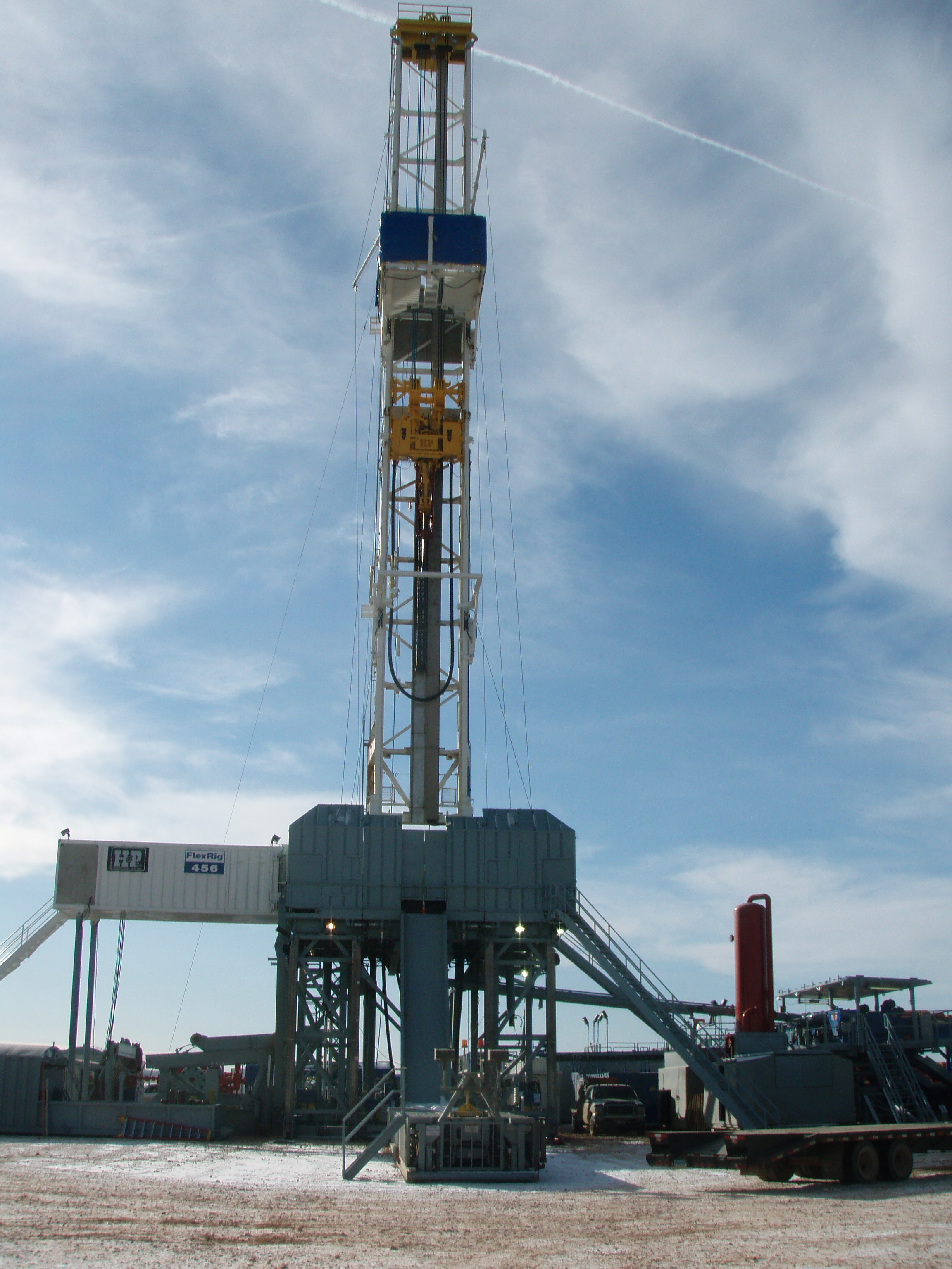 Drilling rig on a work site